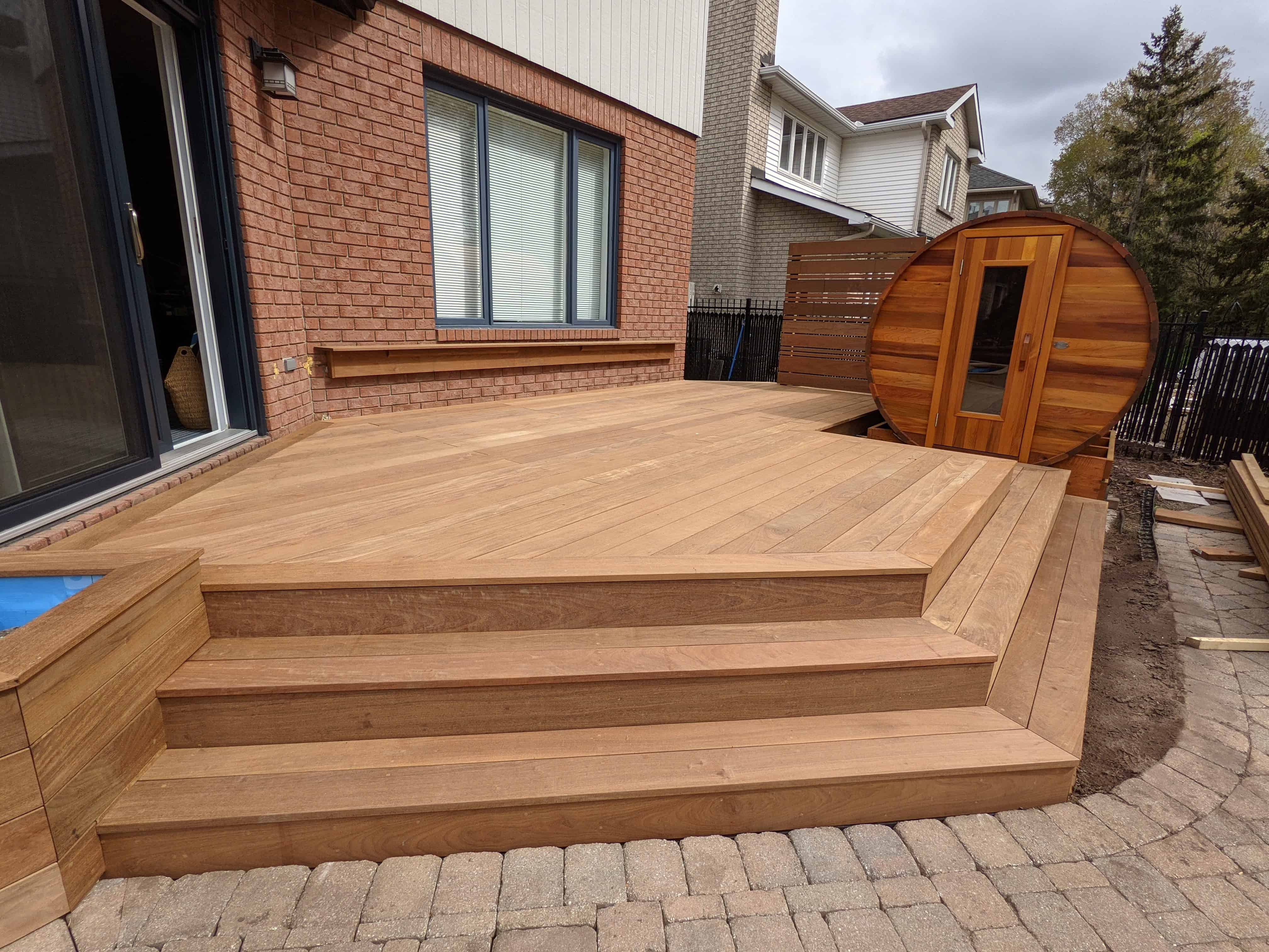 IPE deck stairs and landing on a finished Kanata project