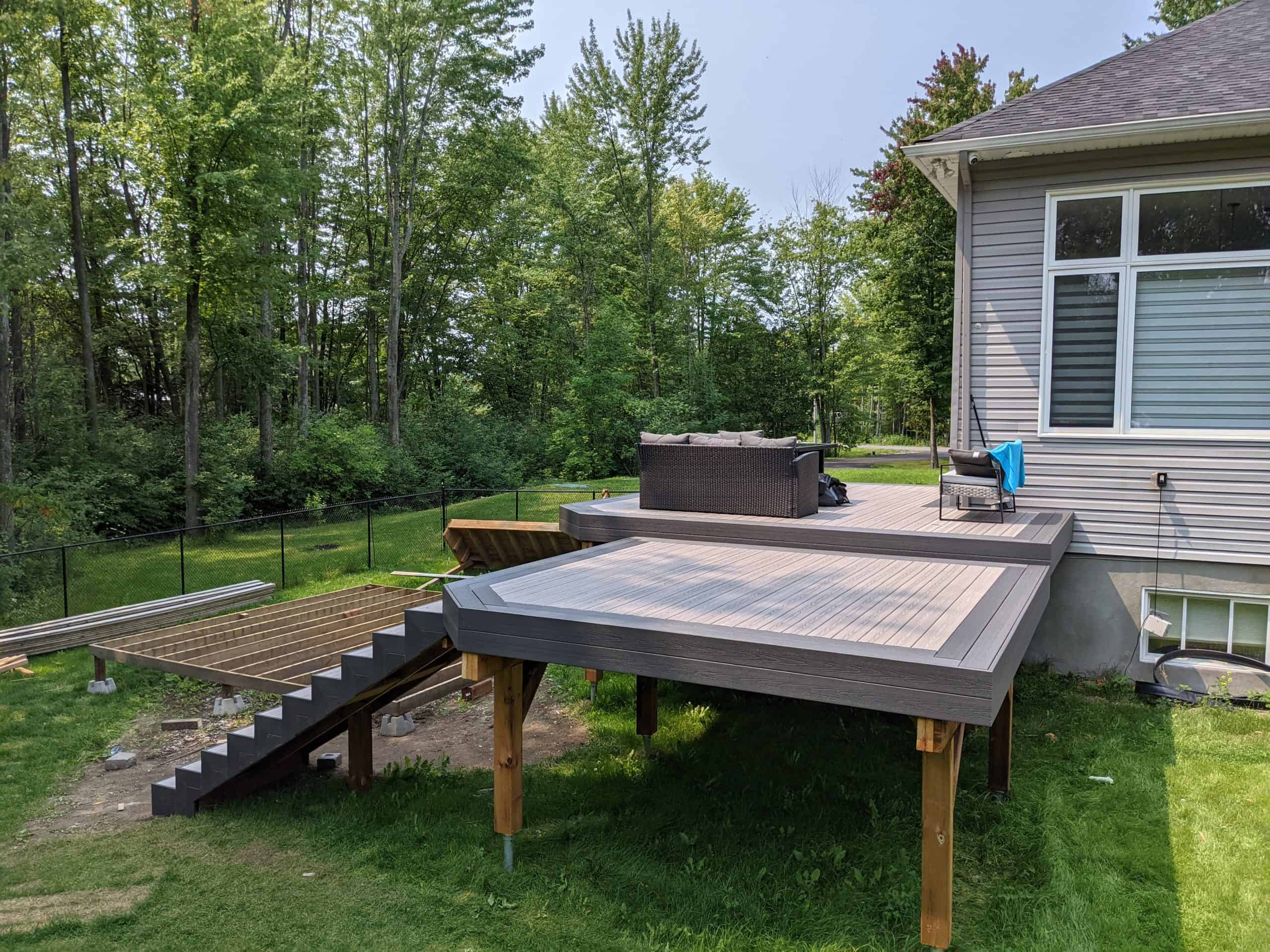 Composite Deck with no Railing in Ottawa