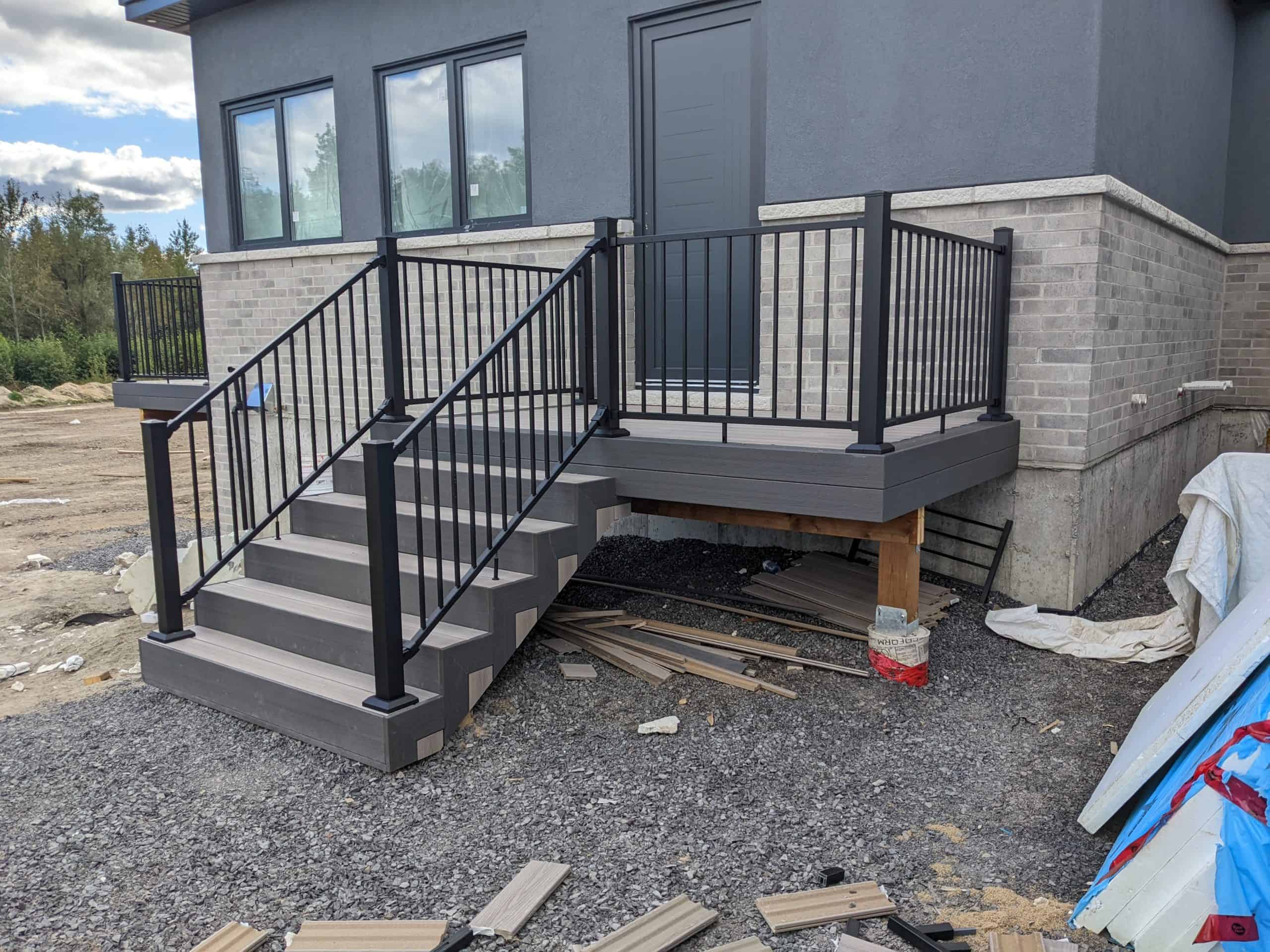 Cabana Porch Staircase with Fortress Railing by Ottawa Deck Builders