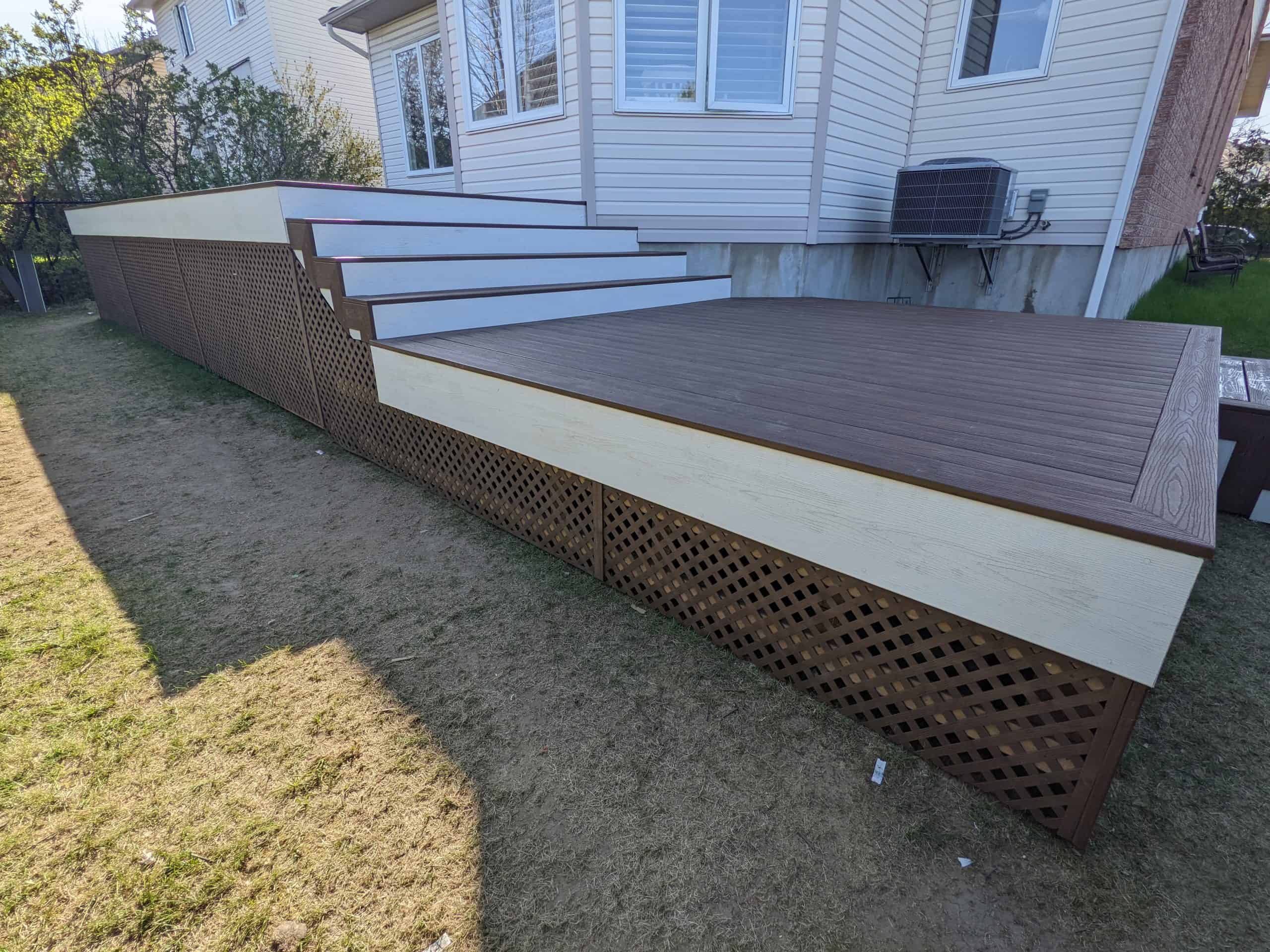 Bungalow with Trex Fascia Deck by Ottawa Deck Builders