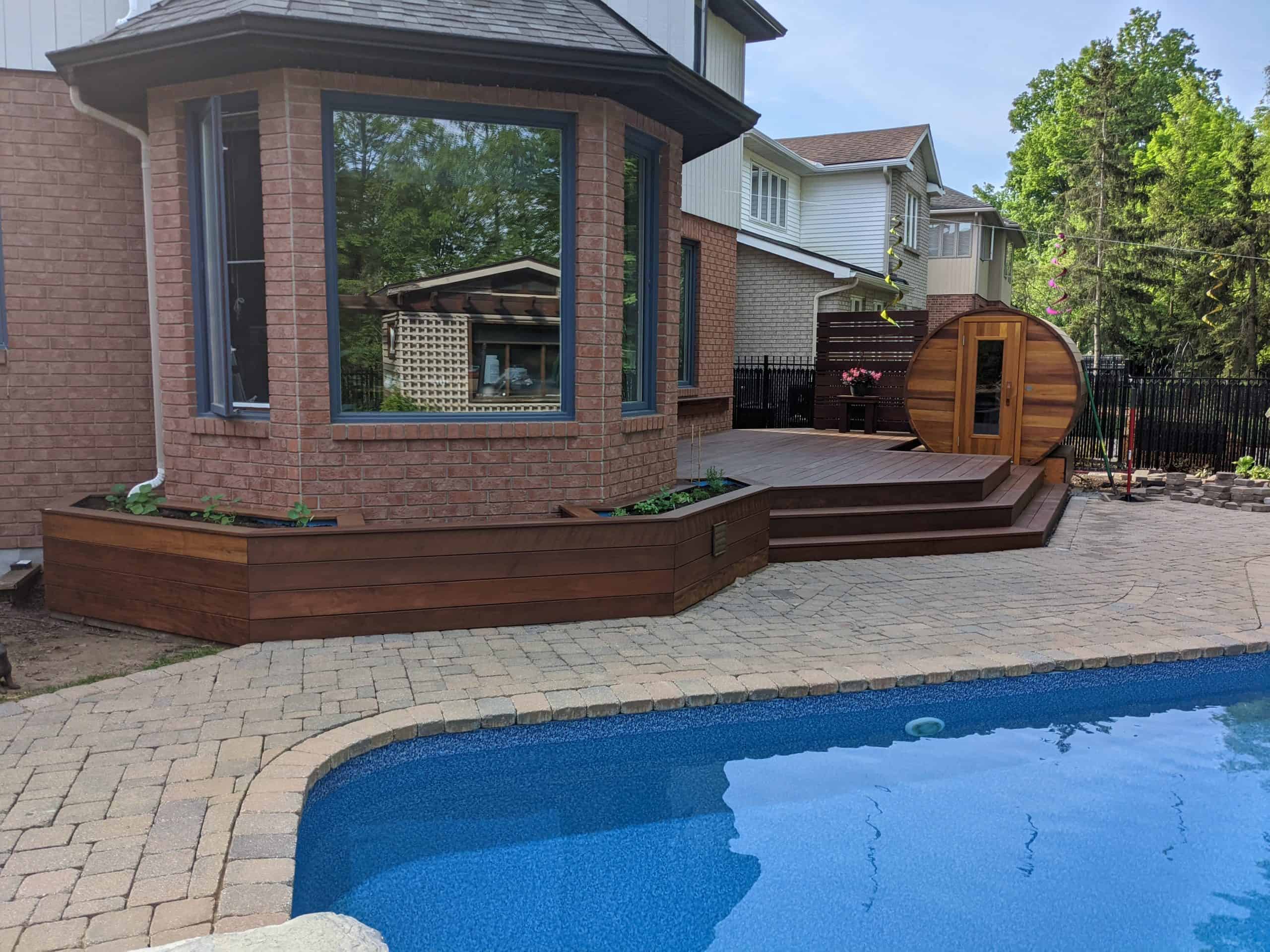 Poolside IPE Deck Planters by Ottawa Deck Builders