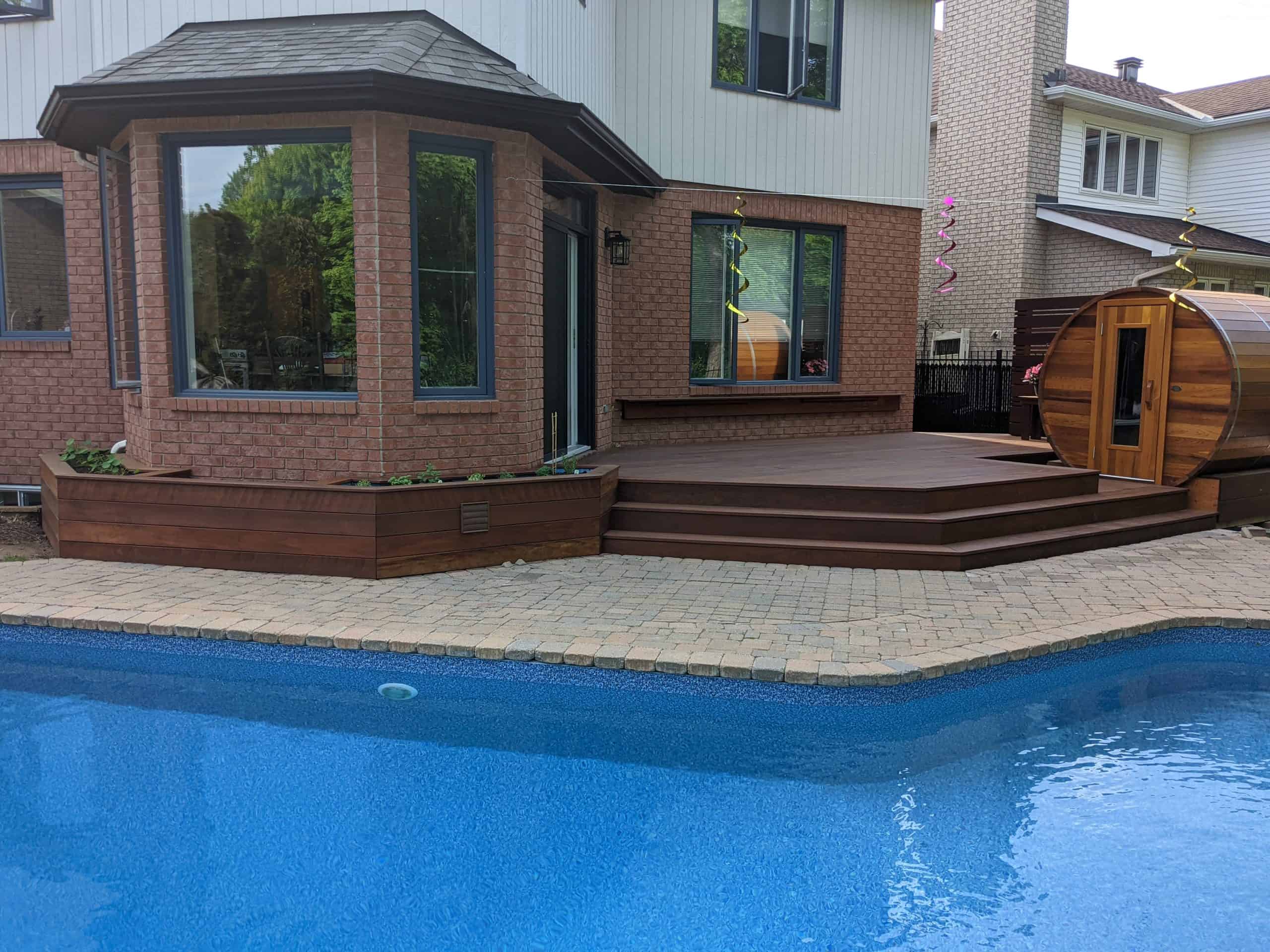 Poolside IPE Deck Planters in Canada